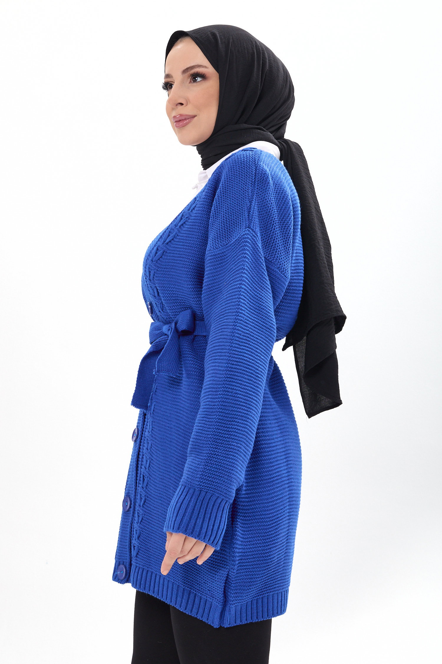 Triko Hırka Saks - 23789 - 3