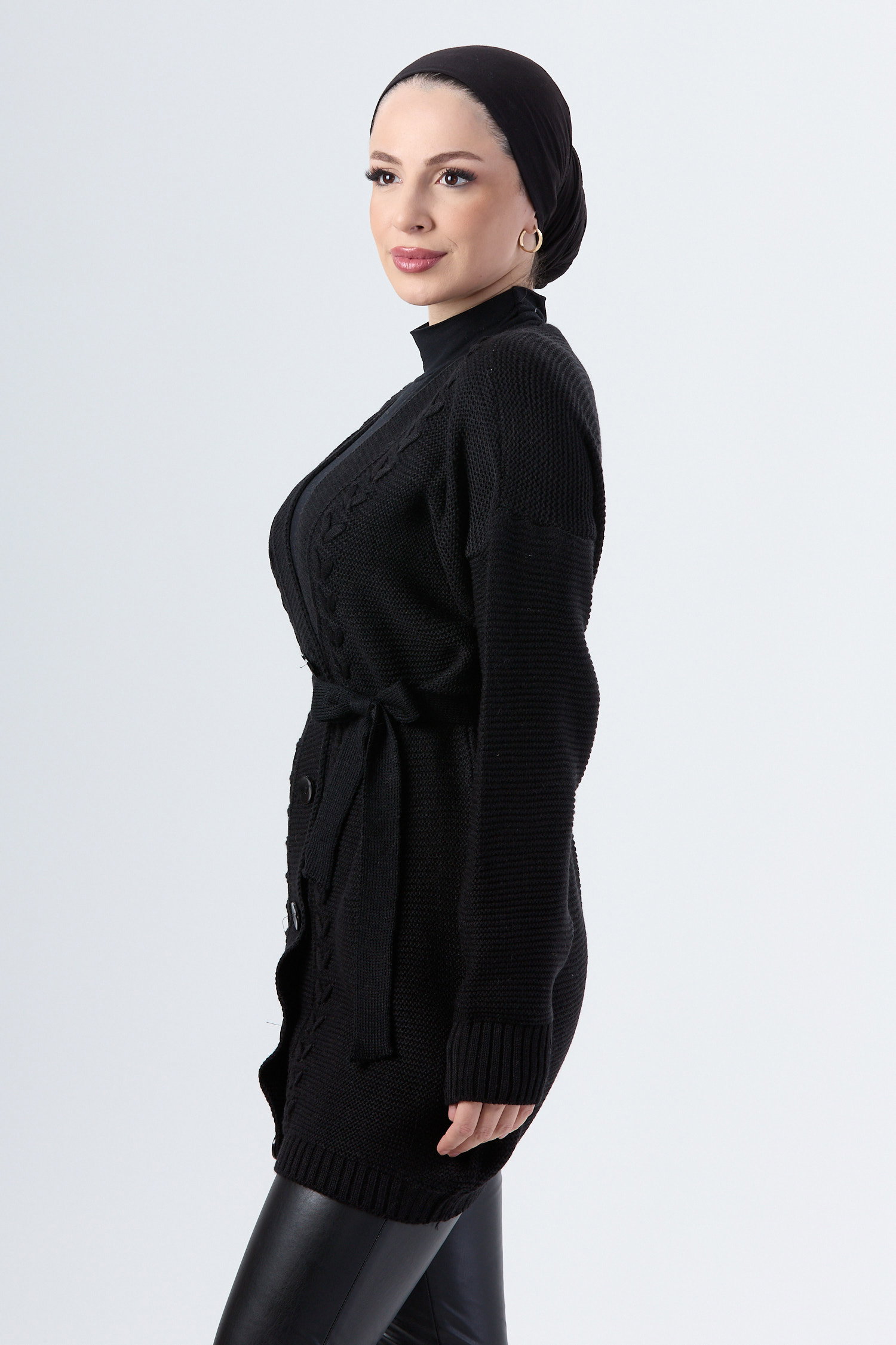 23789-SIYAH Triko Hırka - 7