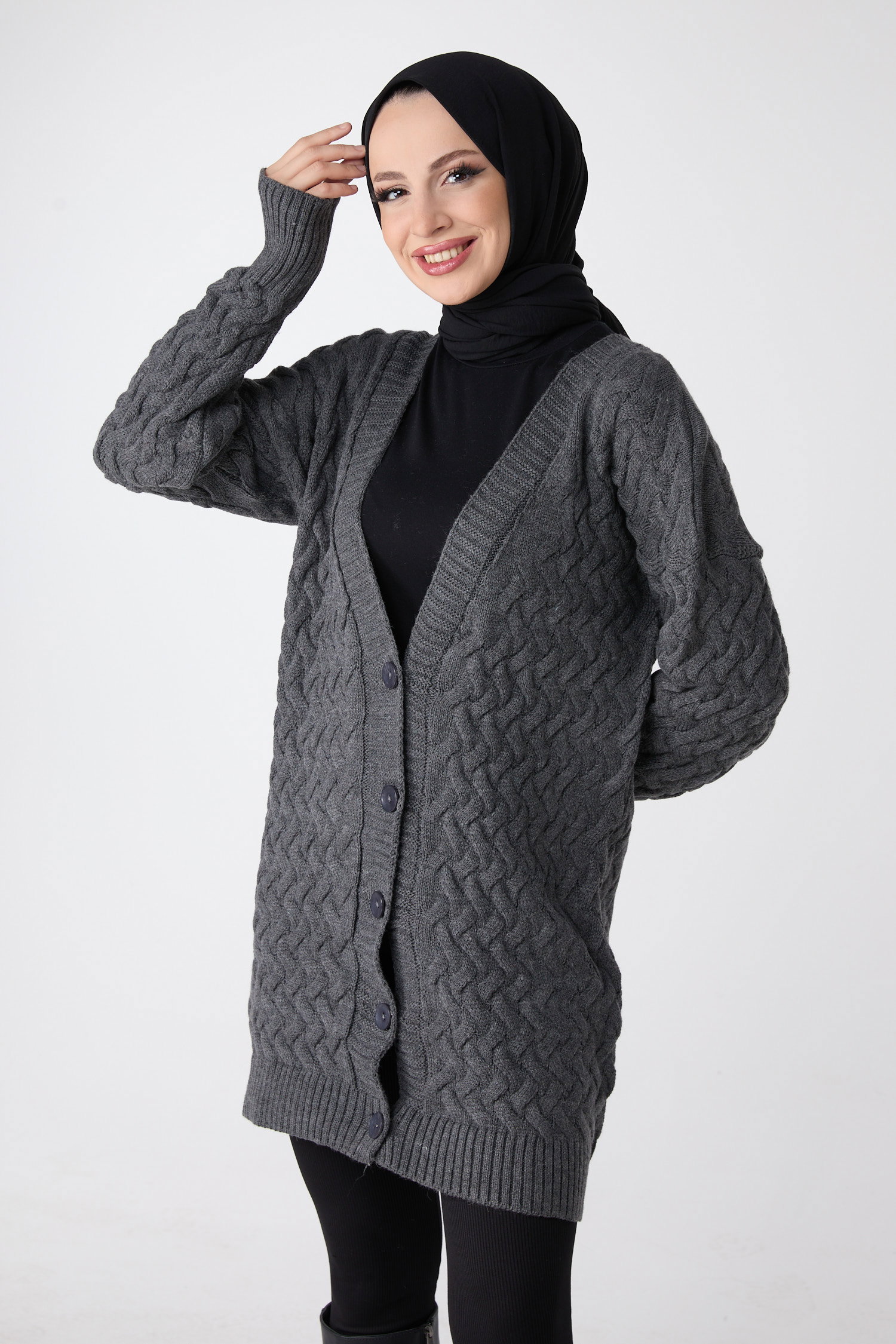 Triko Hırka Antrasit - 23790 - 2