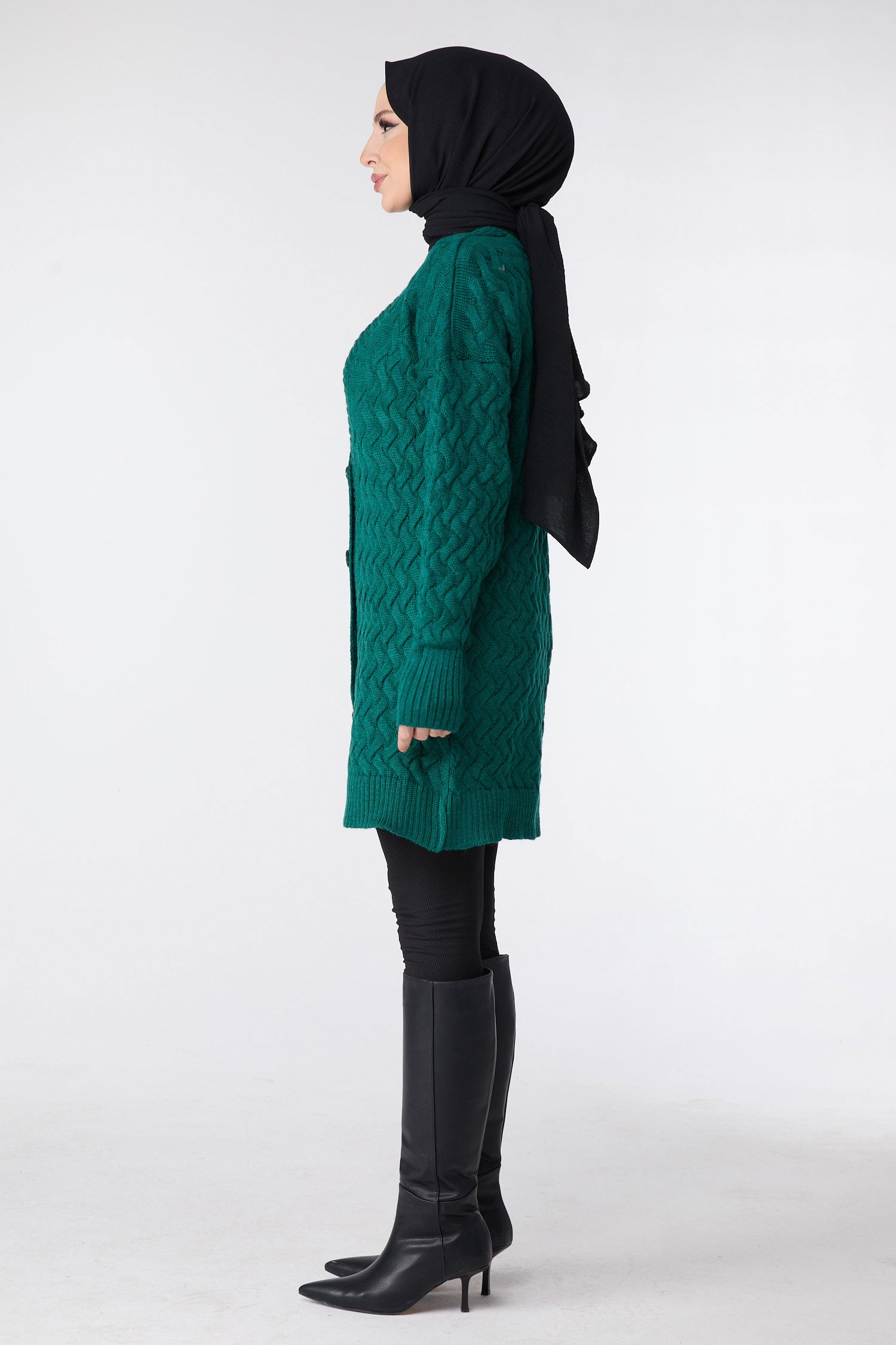 23790-ZUMRUT Triko Hırka - 3