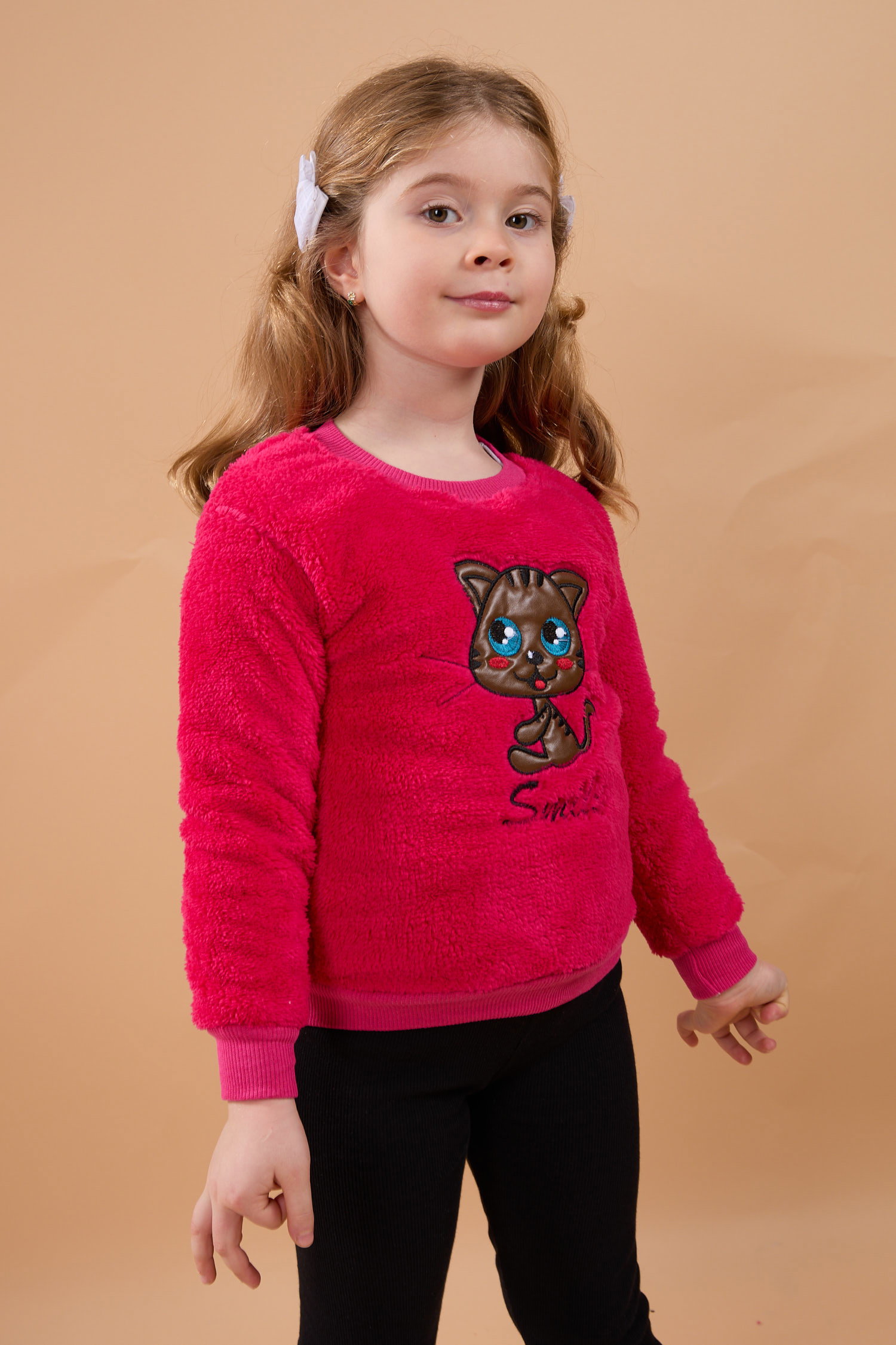 23793-FUSYA Peluş Kız Çocuk Sweat - 3