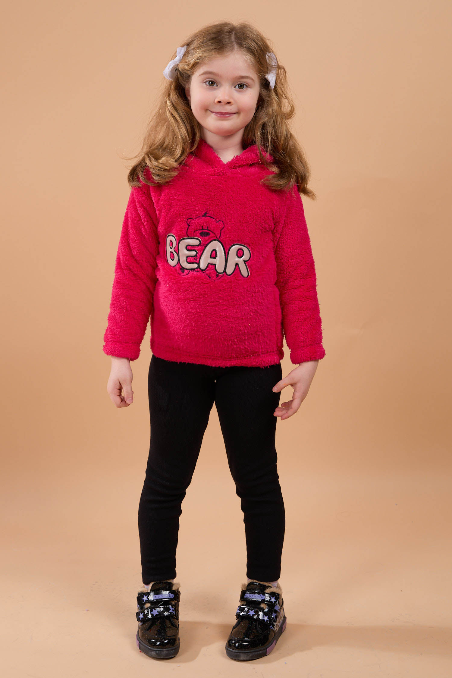 23794-FUSYA Peluş Kız Çocuk Kapşonlu Sweat - 2