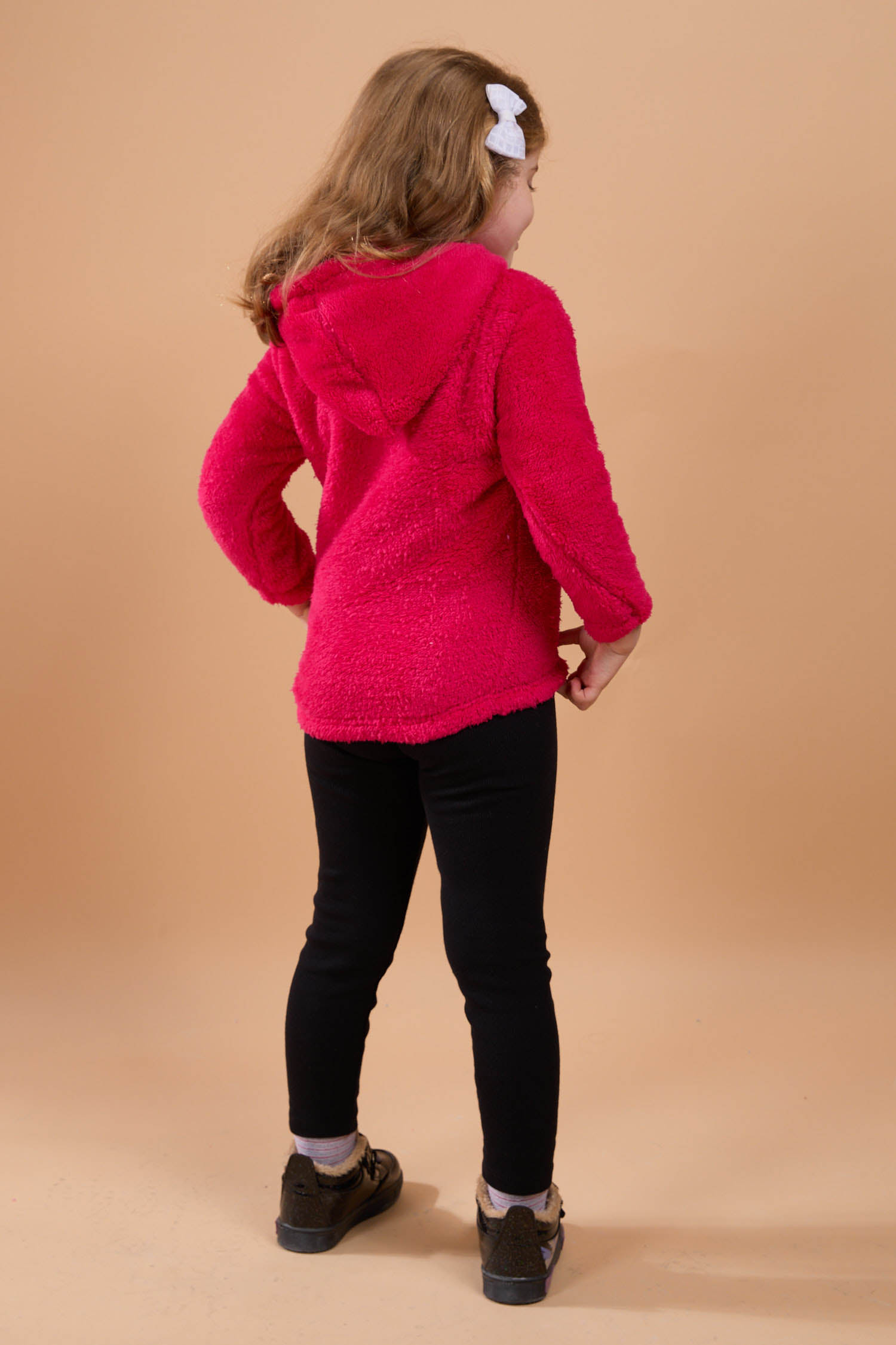 23794-FUSYA Peluş Kız Çocuk Kapşonlu Sweat - 3