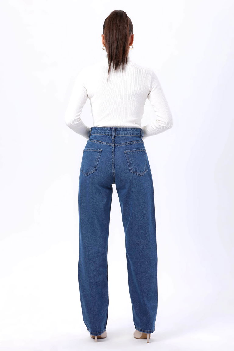 23807-MAVI Palazzo Lazerli Kot Pantolon - TOFİSA