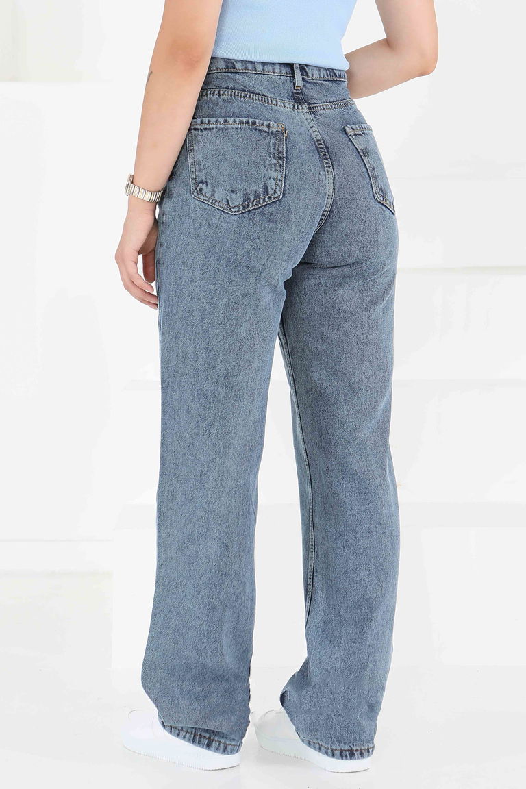 Palazzo Lazerli Kot Pantolon Koyu-mavi Kar - 23808 - TOFİSA