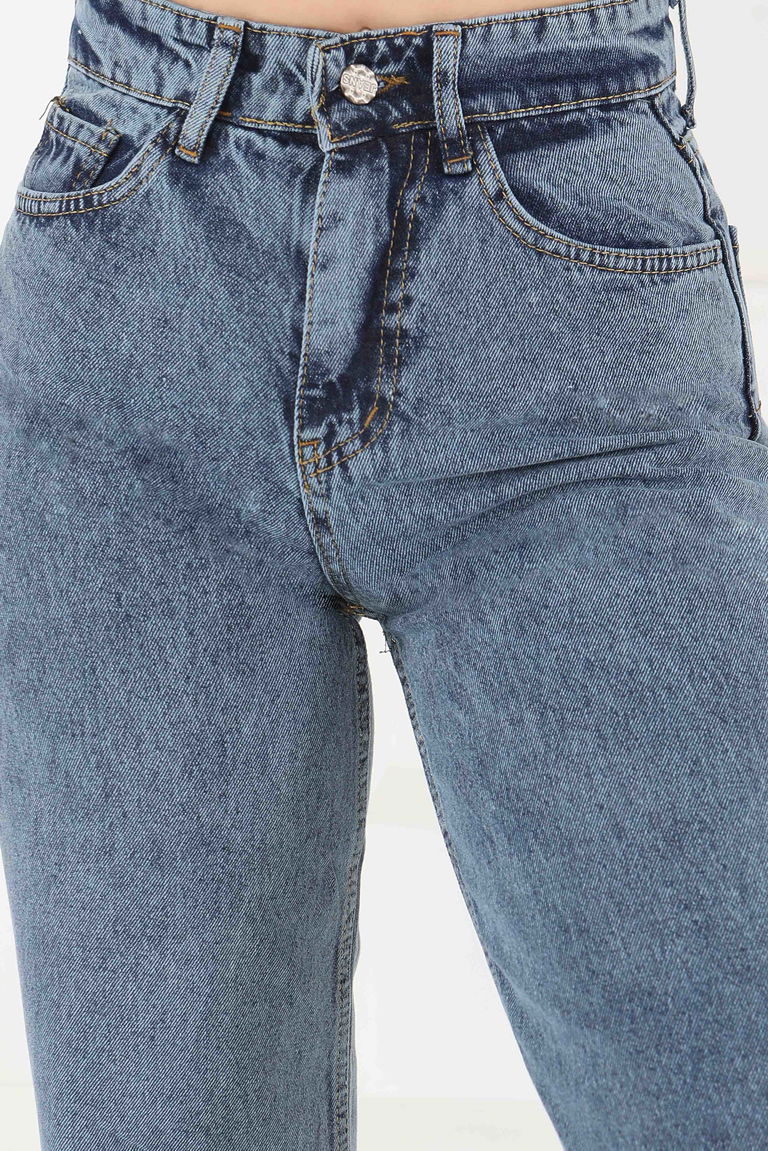 Palazzo Lazerli Kot Pantolon Koyu-mavi Kar - 23808 - TOFİSA