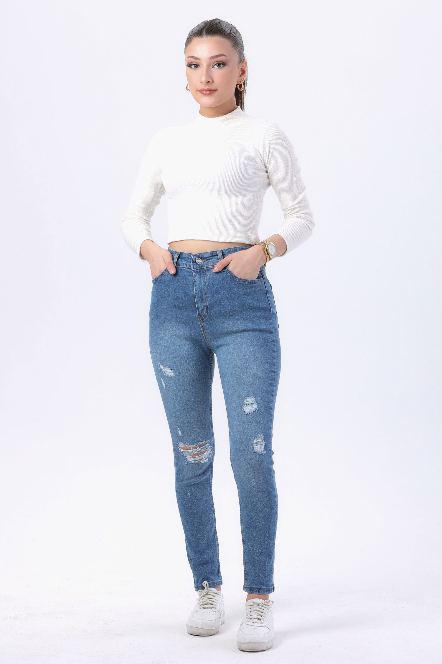 23812-MAVI Likralı Skinny Kot Pantolon - 1