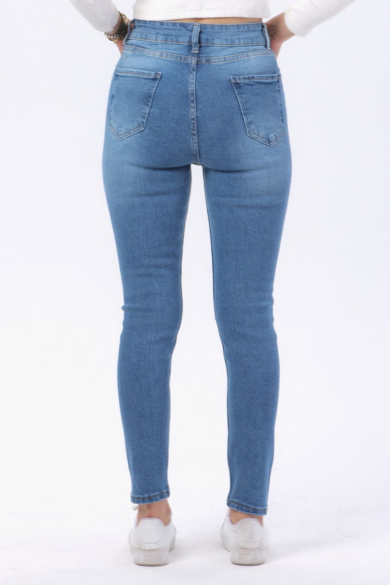 23812-MAVI Likralı Skinny Kot Pantolon - TOFİSA