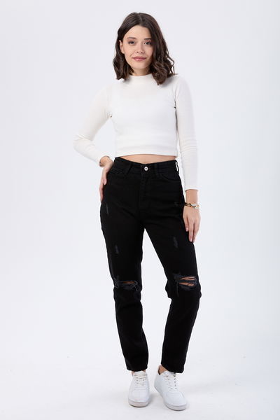 Mam Jeans Lazer Kesim Siyah - 23813 