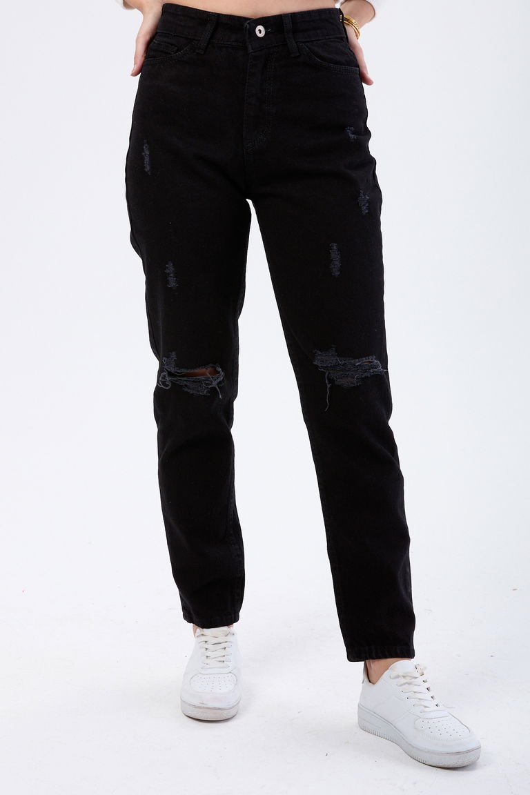 Mam Jeans Lazer Kesim Siyah - 23813 - TOFİSA