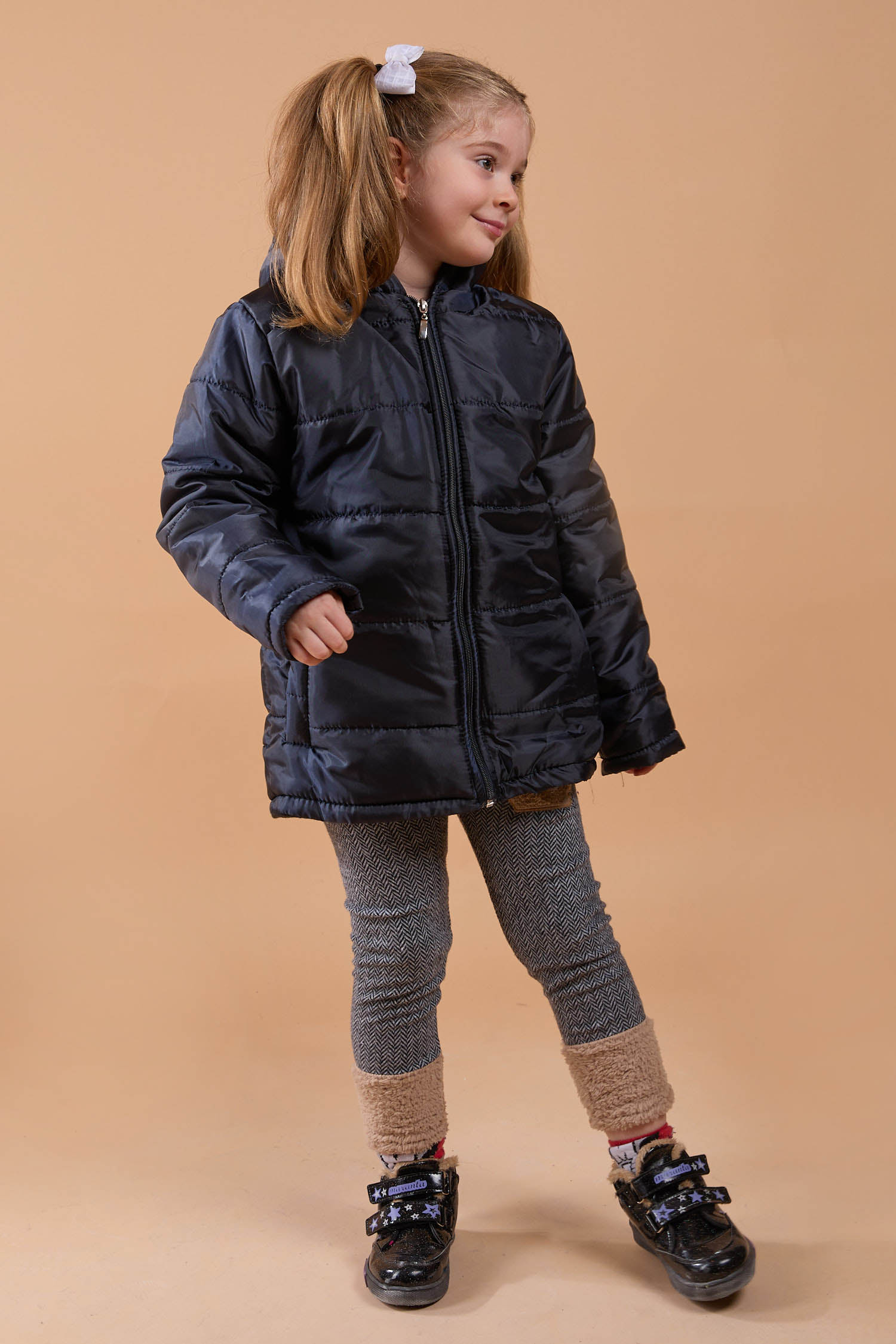 23856-LACIVERT Çocuk Şişme Mont - 2