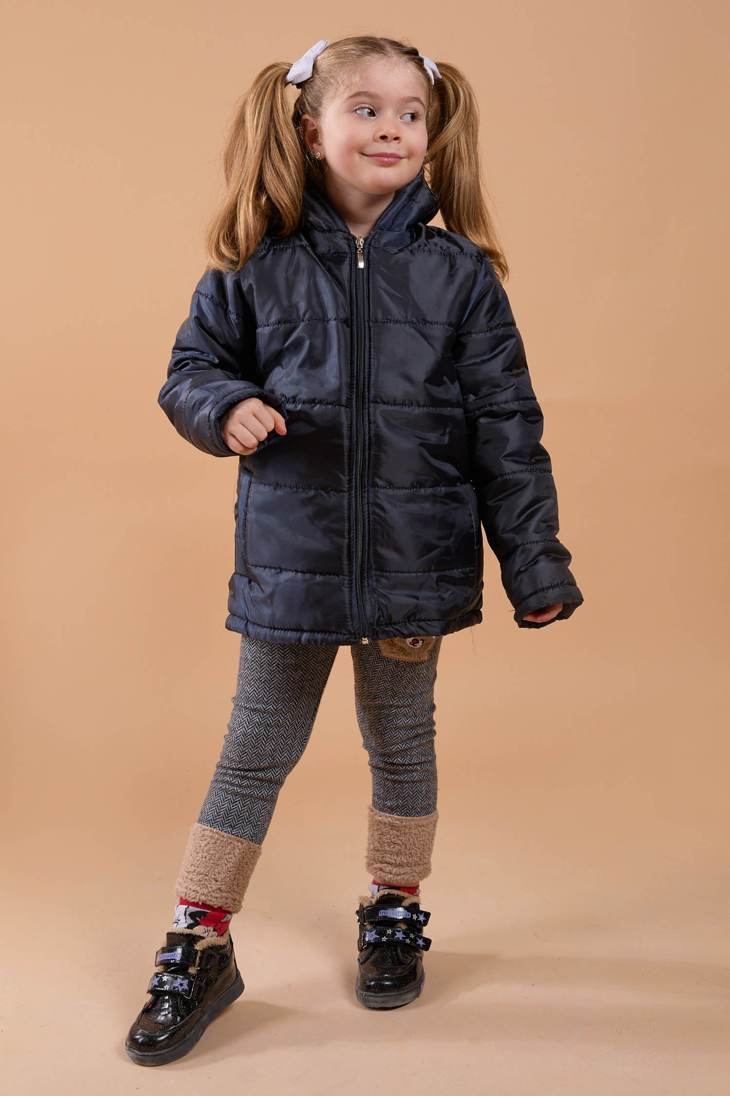 23856-LACIVERT Çocuk Şişme Mont - 1