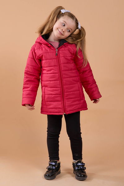23857-KIRMIZI Çocuk Şişme Mont 