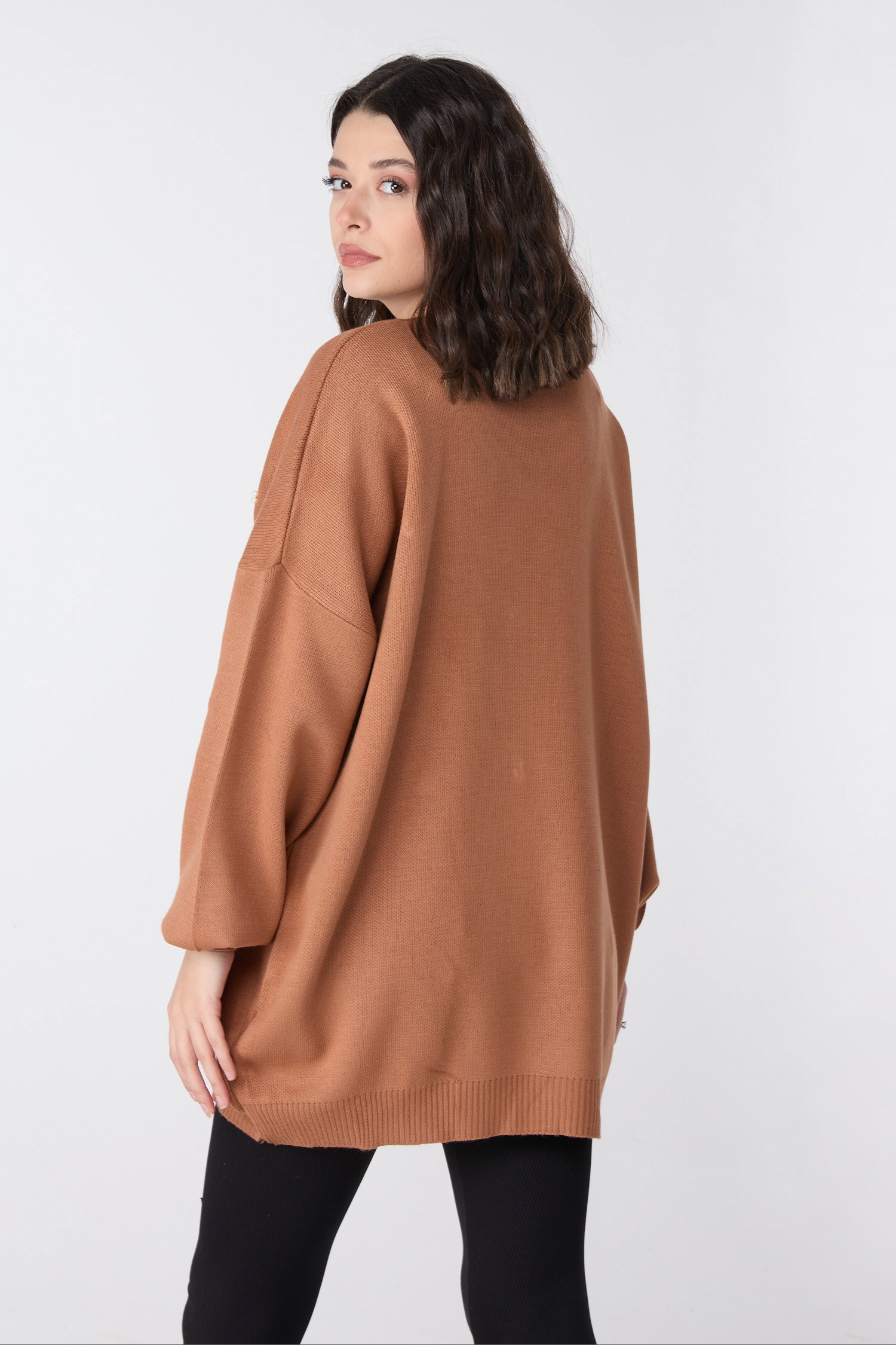 23870-VIZON İnci Detaylı Triko Tunik - 4