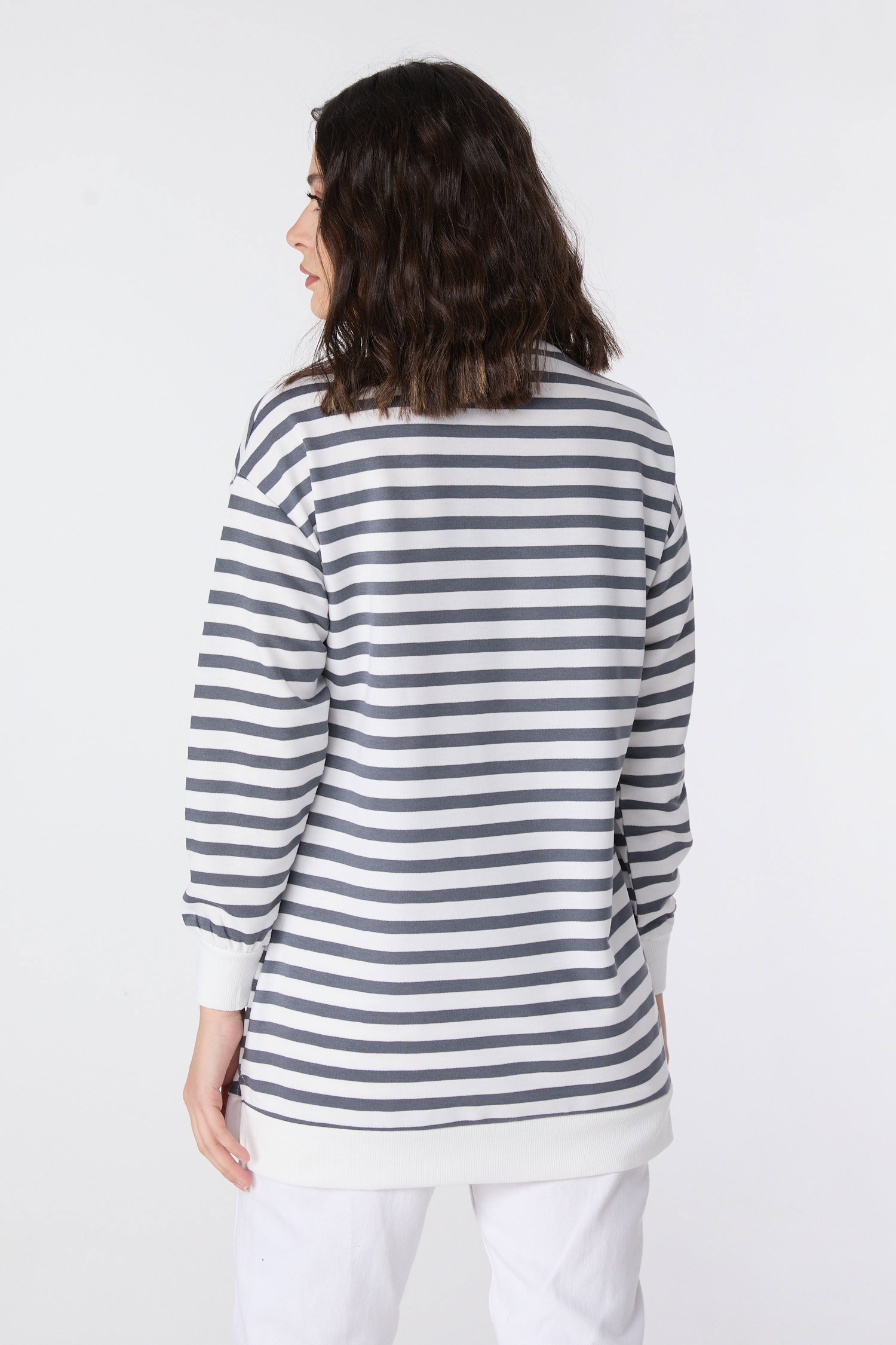 Çizgili Tunik Füme - 23891 - 4