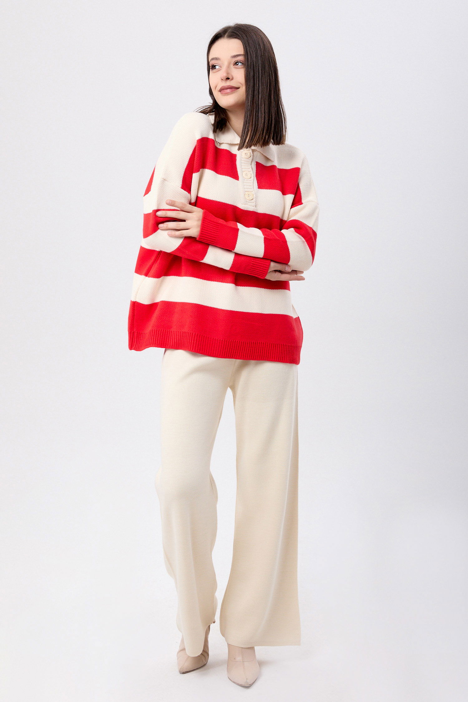 Triko Tunik Pantolon Kirmizi - 23895 - 2