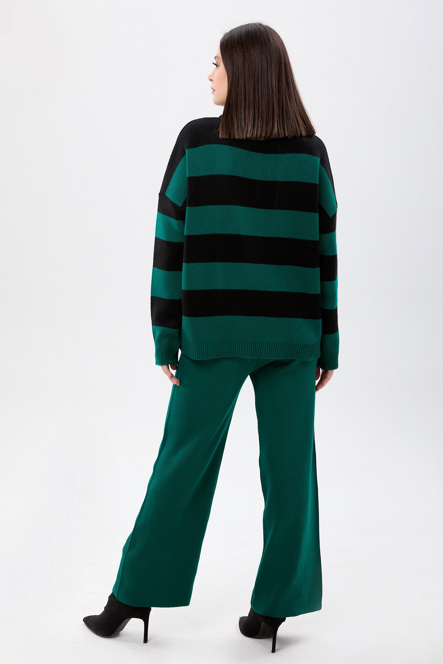 23895-SIYAH-ZUMRUT Triko Tunik Pantolon - 5