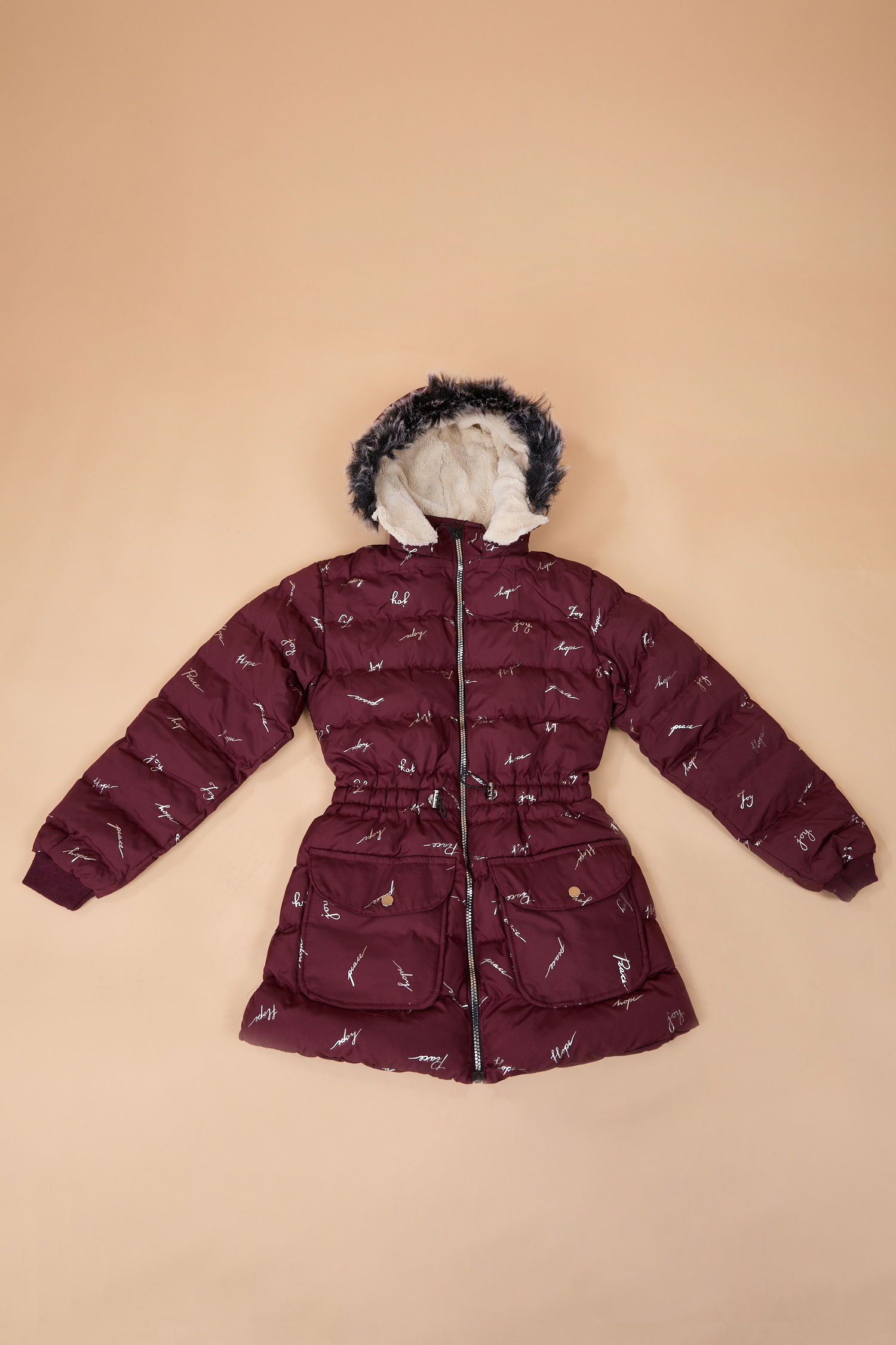 23900-BORDO Kız Çocuk Montu - 3