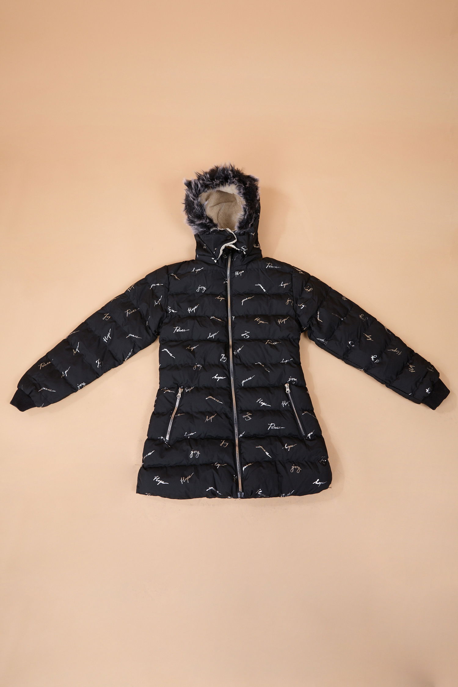 23900-SIYAH Kız Çocuk Montu - 1