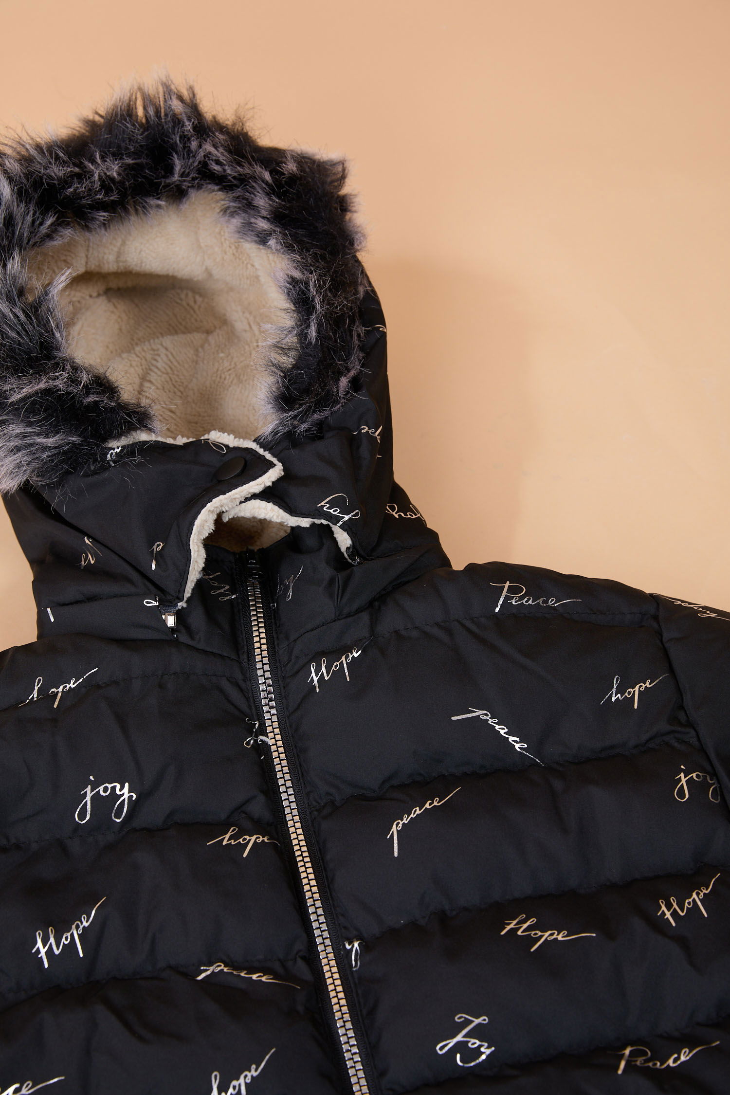 23900-SIYAH Kız Çocuk Montu - 2