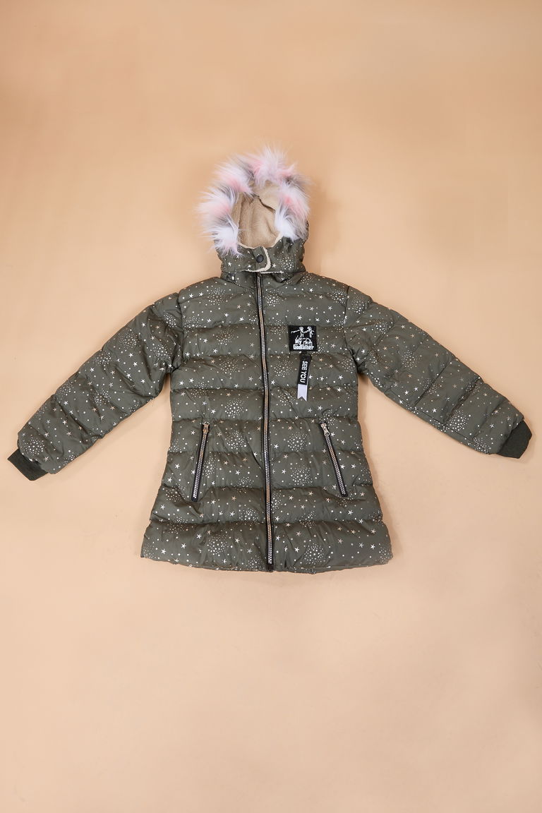 23901-HAKI Kız Çocuğu Montu - TOFİSA