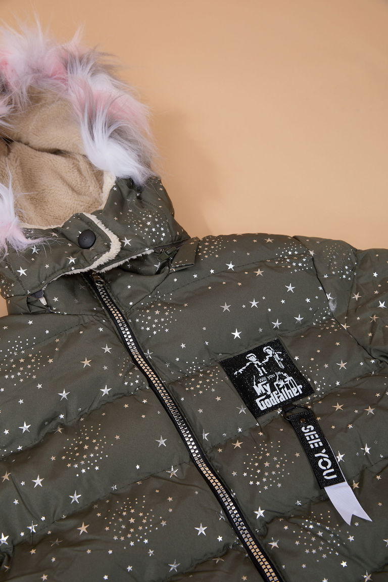 23901-HAKI Kız Çocuğu Montu - TOFİSA