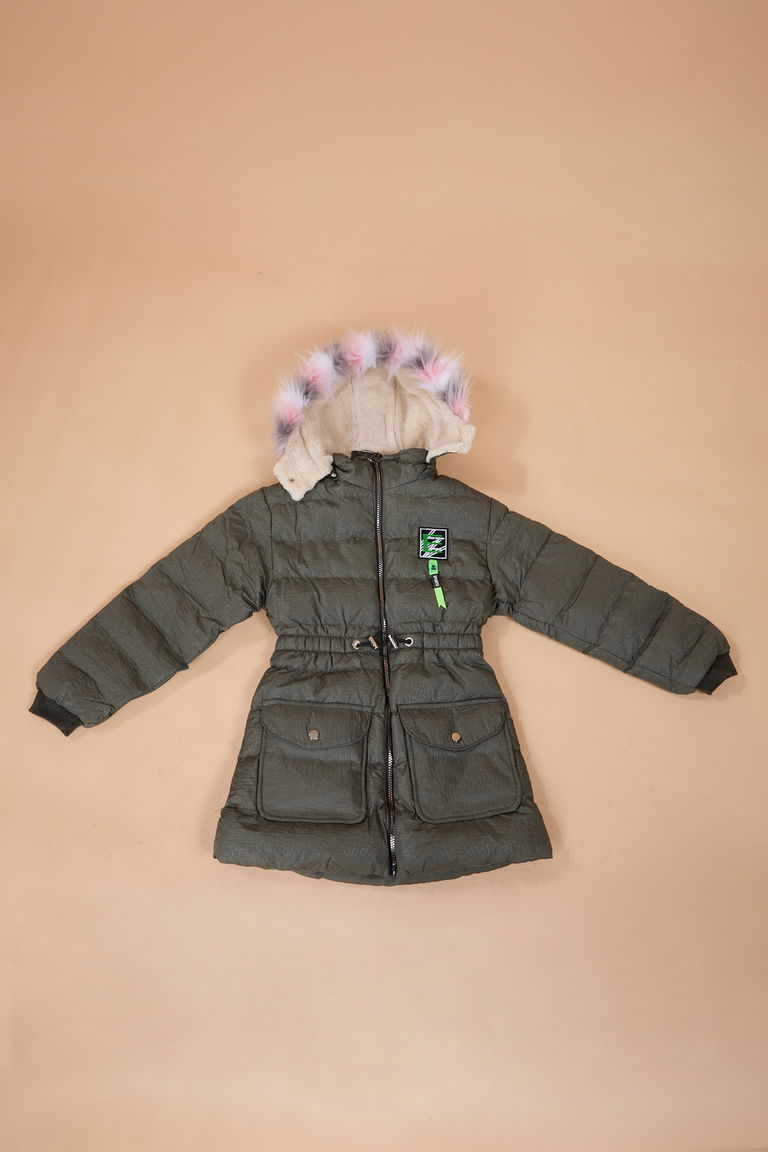 23902-HAKI Kız Çocuk Montu - TOFİSA