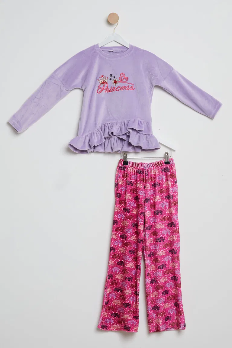 23911-LILA Çocuk Eşofman Takımı