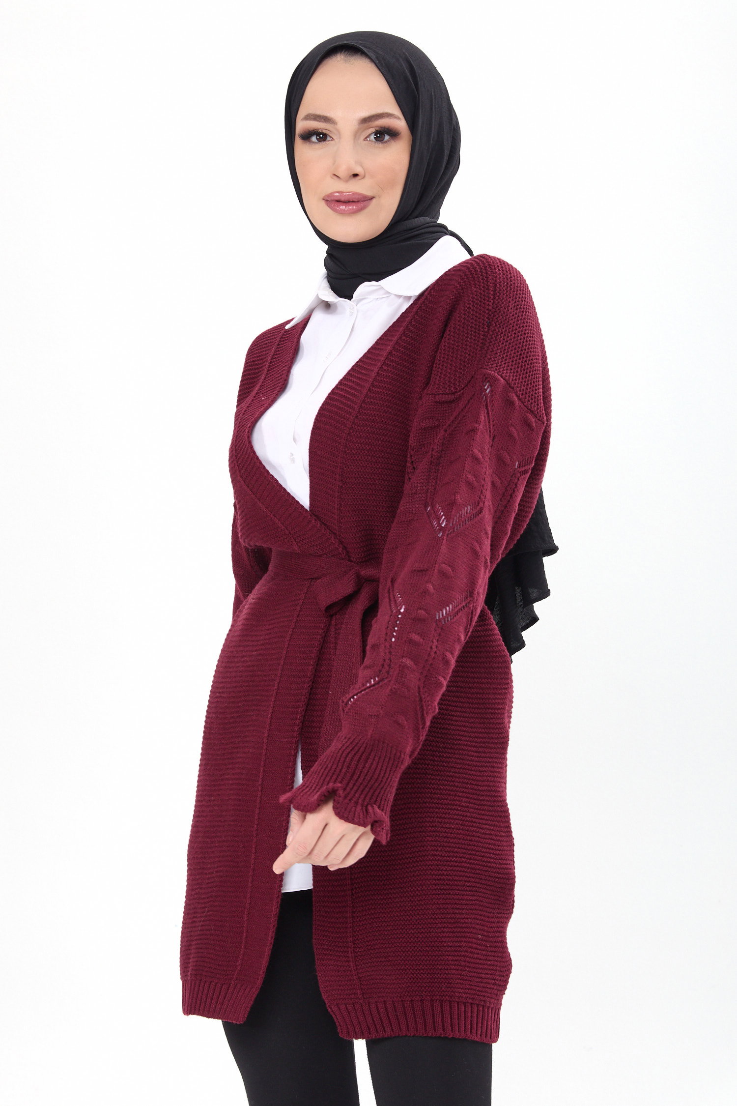 Triko Hırka Bordo - 23920 - 1