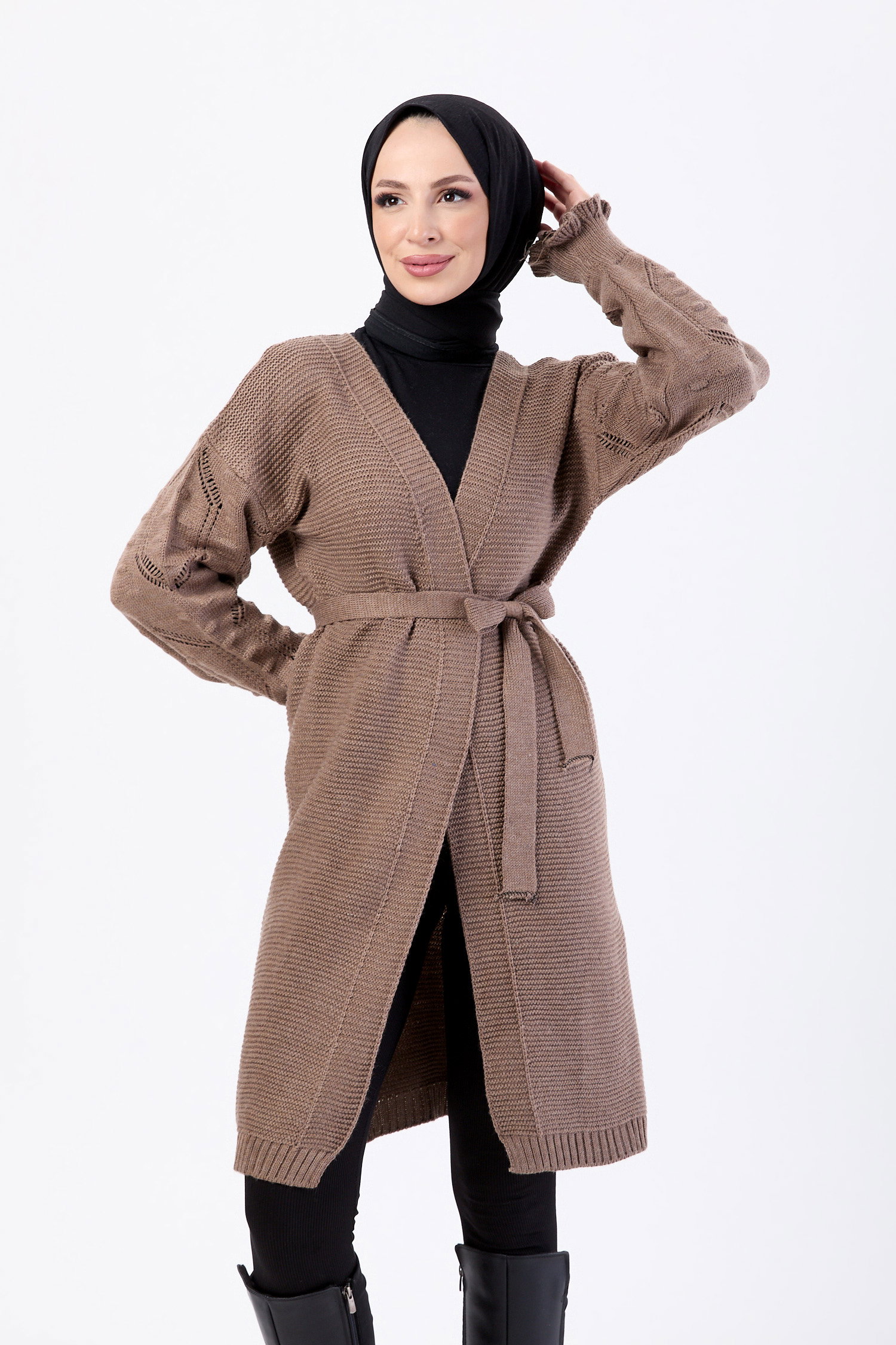 23920-KOYU-VIZON Triko Hırka - 2