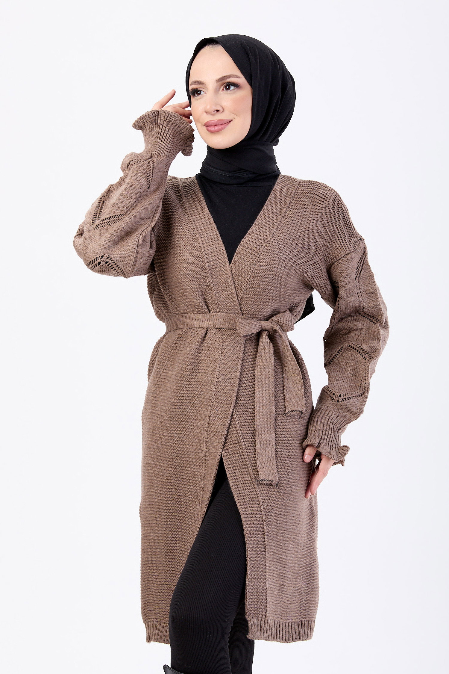 23920-KOYU-VIZON Triko Hırka - 4