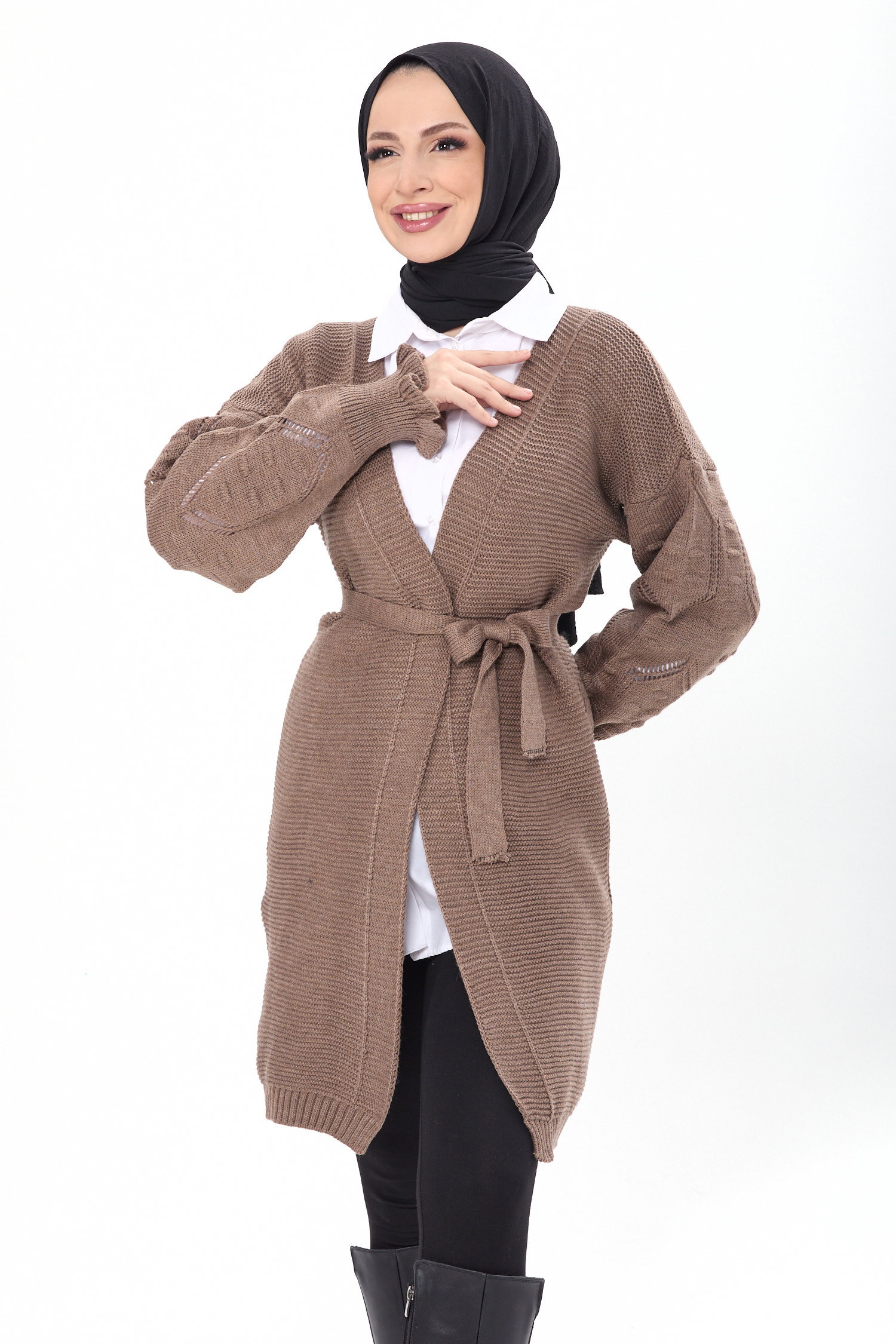 Triko Hırka Vizon - 23920 - 2