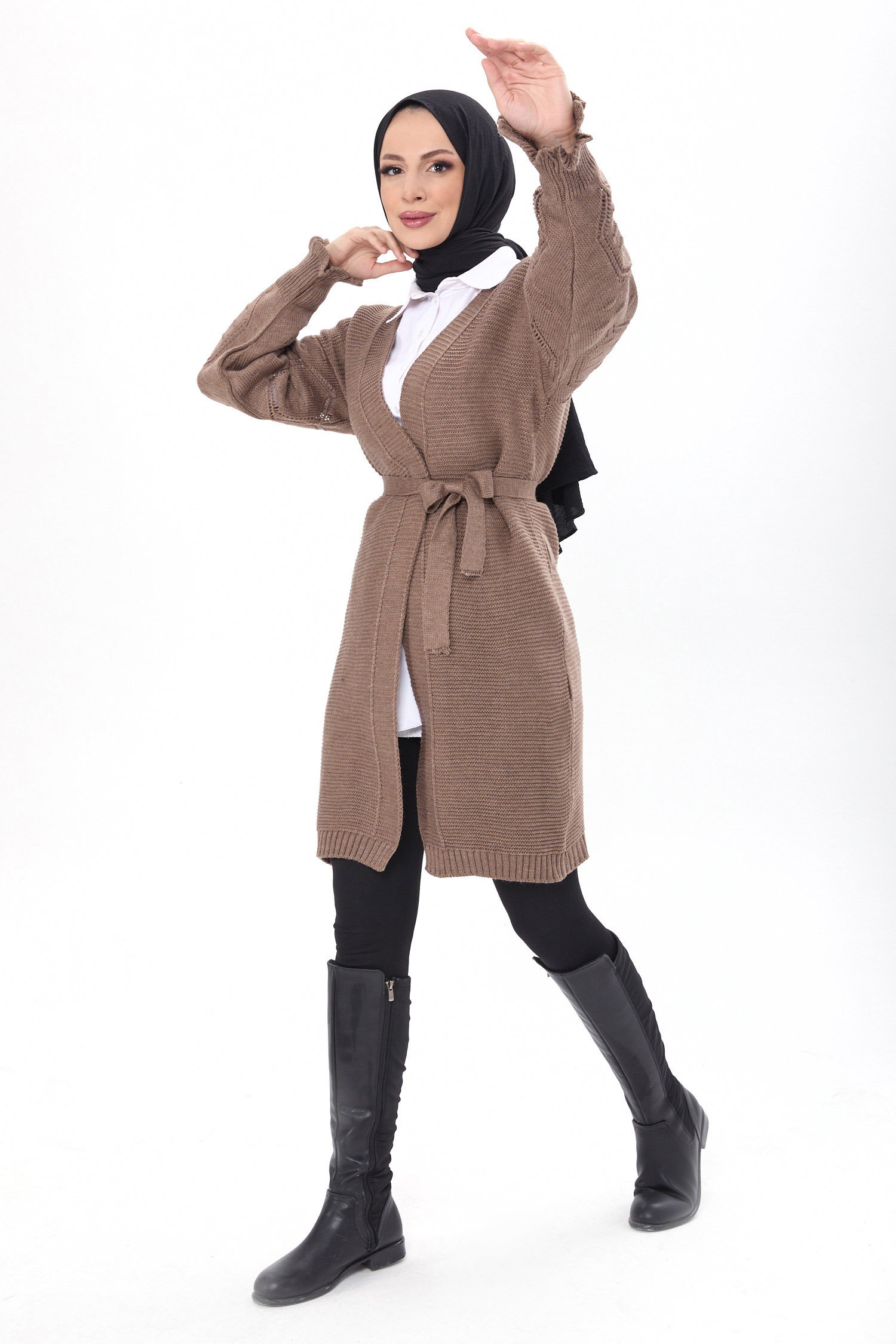 Triko Hırka Vizon - 23920 - 4