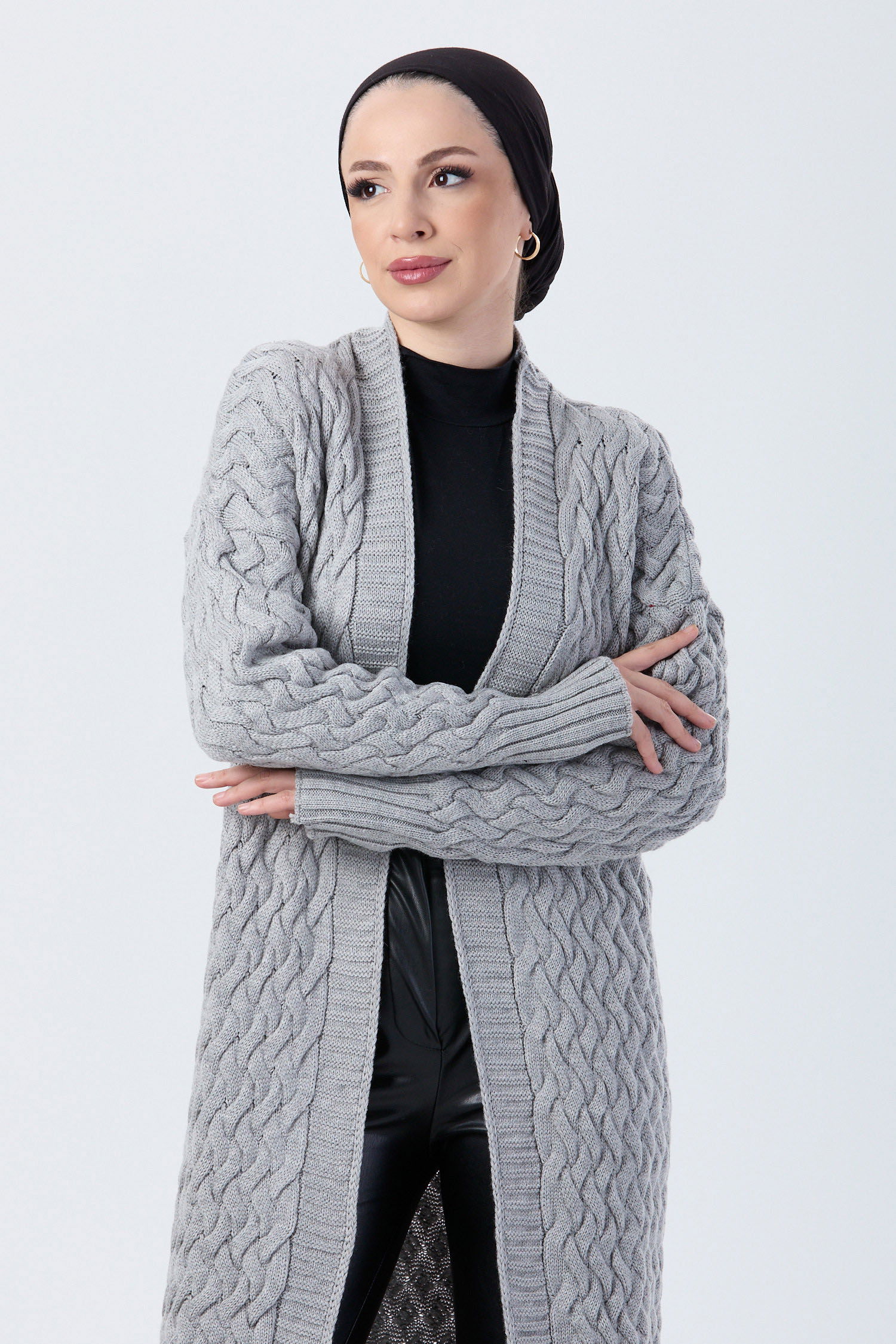 23921-GRI Triko Hırka - 4