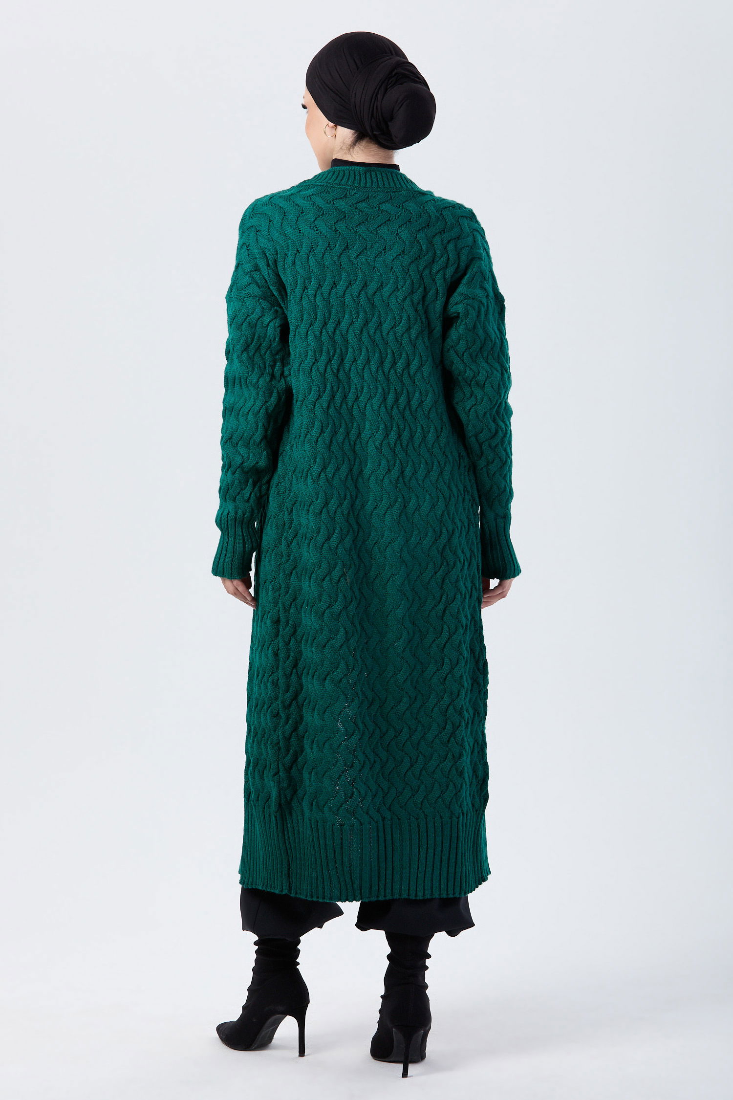 23921-YESIL Triko Hırka - 5