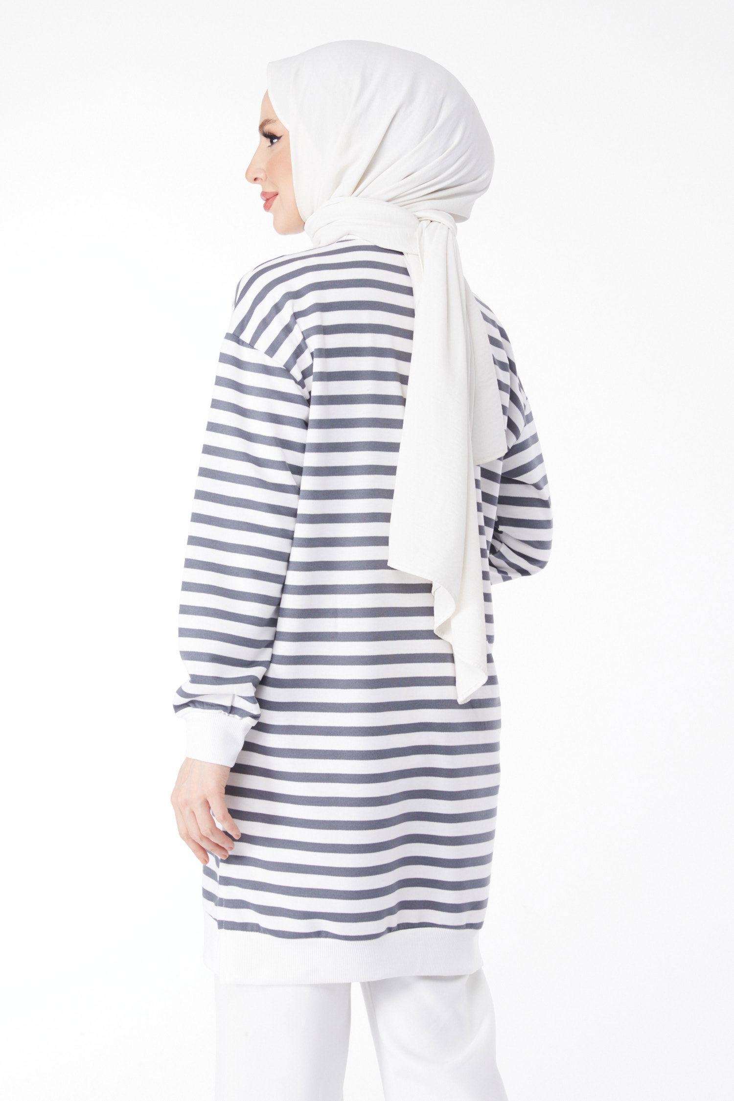 23925-FUME Çizgili Tunik - 10