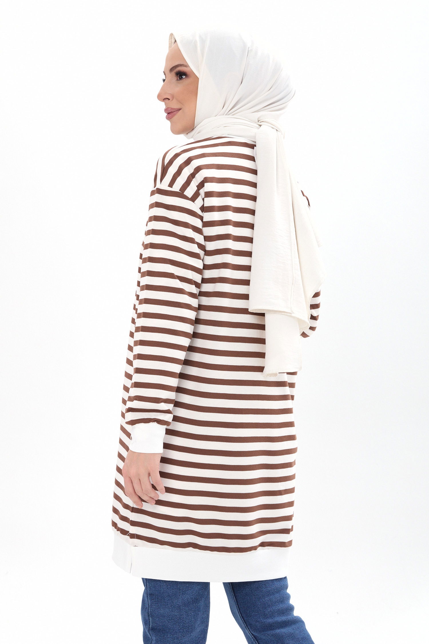 Çizgili Tunik Kahve - 23925 - 9