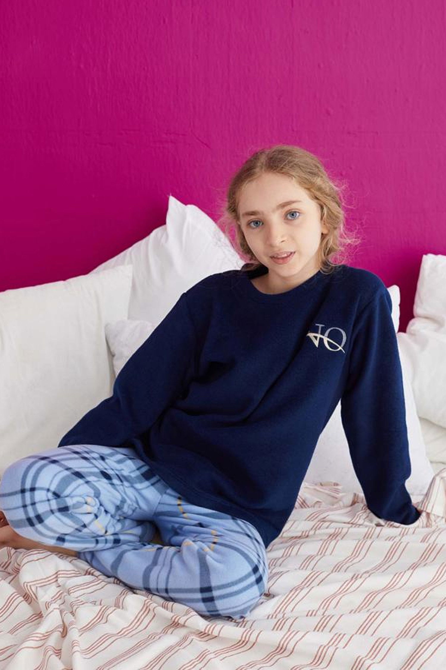 23928-BEBE-MAVI Çocuk Pijama Takımı - 2