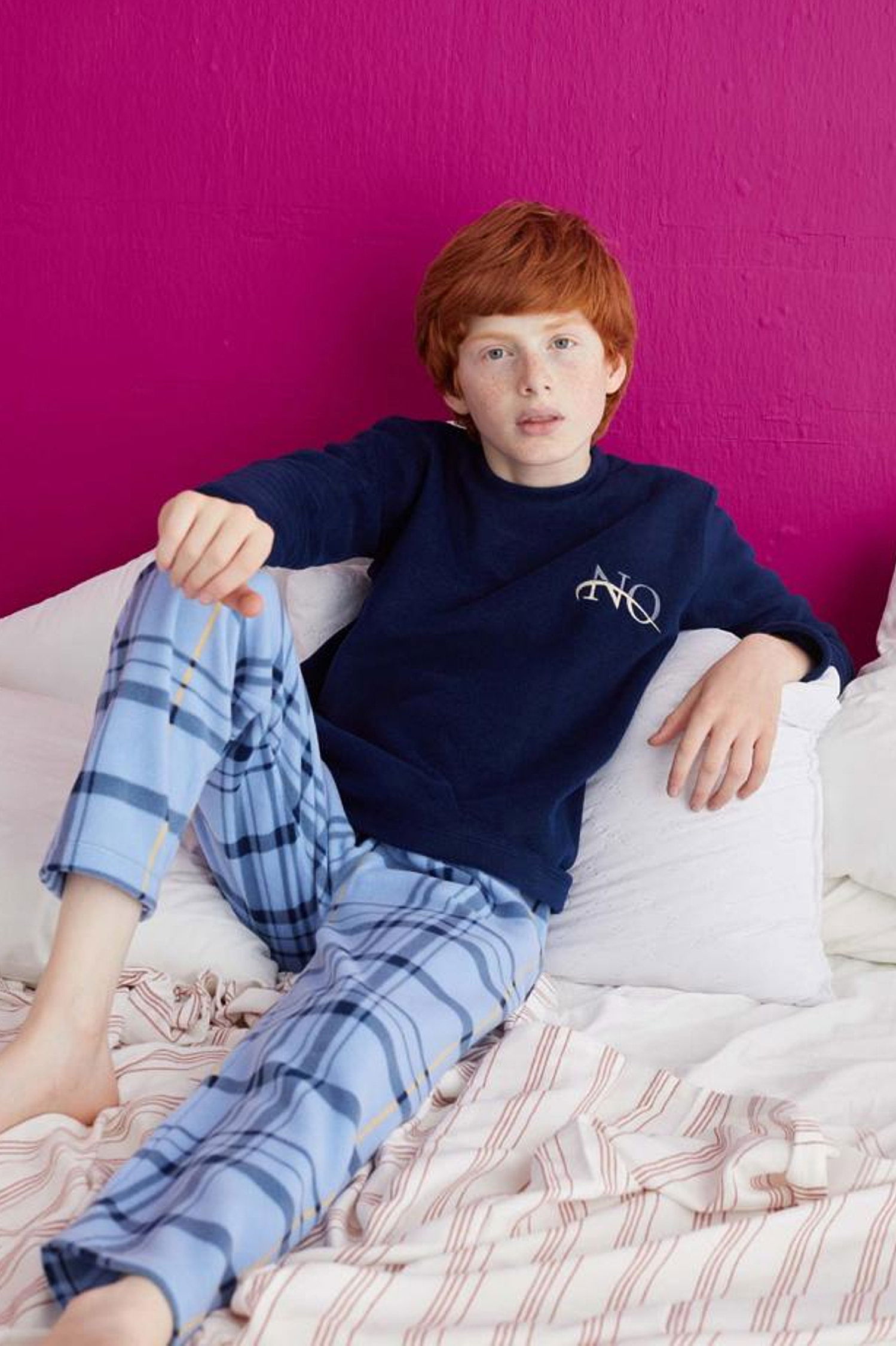 23929-BEBE-MAVI Çocuk Pijama Takımı - 1