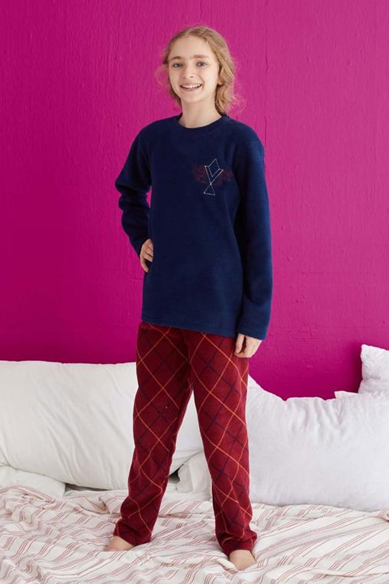 23932-LACIVERT Çocuk Pijama Takımı - TOFİSA