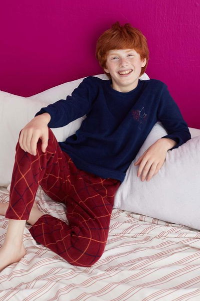 23933-LACIVERT Çocuk Pijama Takımı 
