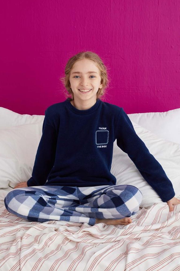 23934-LACIVERT Çocuk Pijama Takımı - TOFİSA