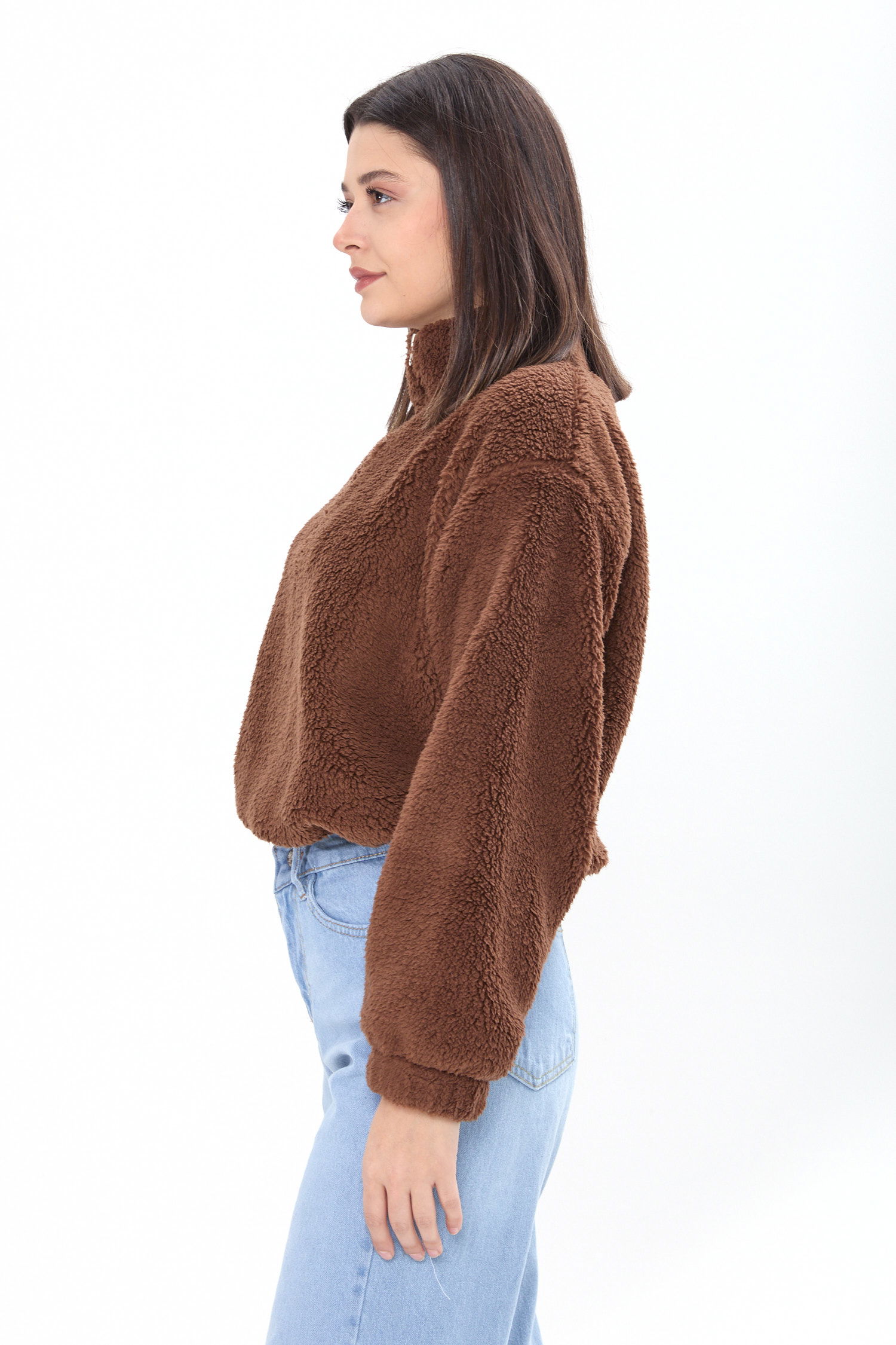 24001-KAHVE Peluş Sweat - 3