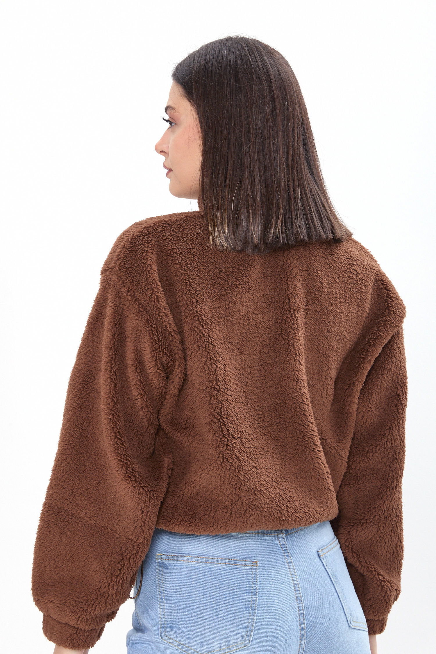 24001-KAHVE Peluş Sweat - 4