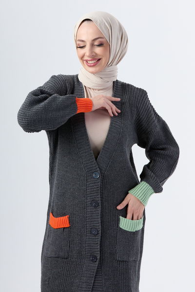 24006-ANTRASIT Triko Hırka 