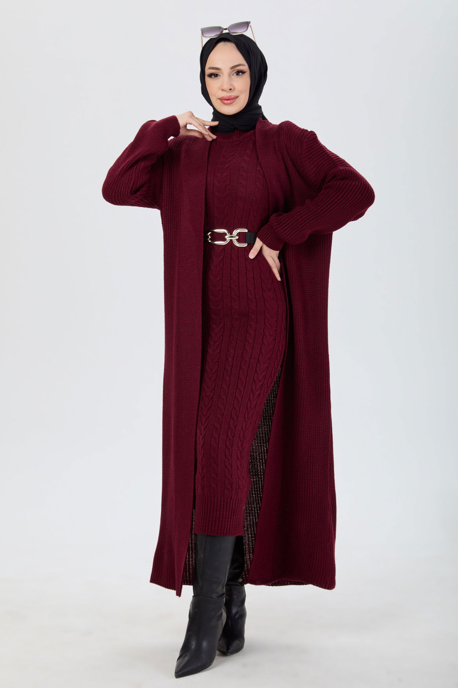 24007-BORDO Triko İkili Takım - 4