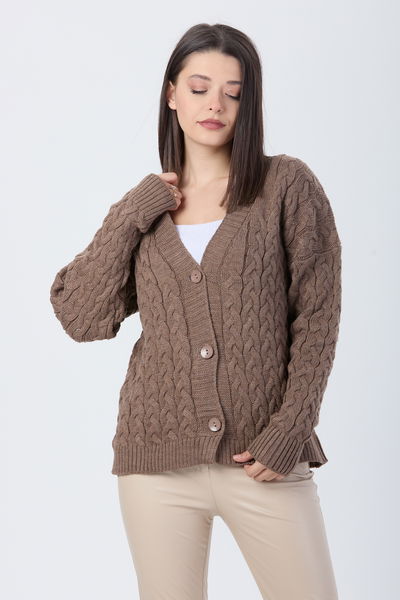 Triko Hırka Vizon - 24033 