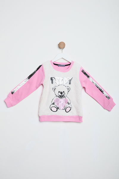 24039-PEMBE Çocuk Sweat 