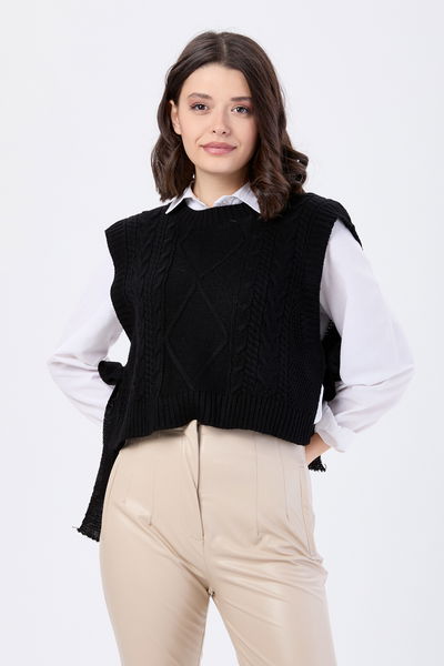24089-SIYAH Triko Süveter 