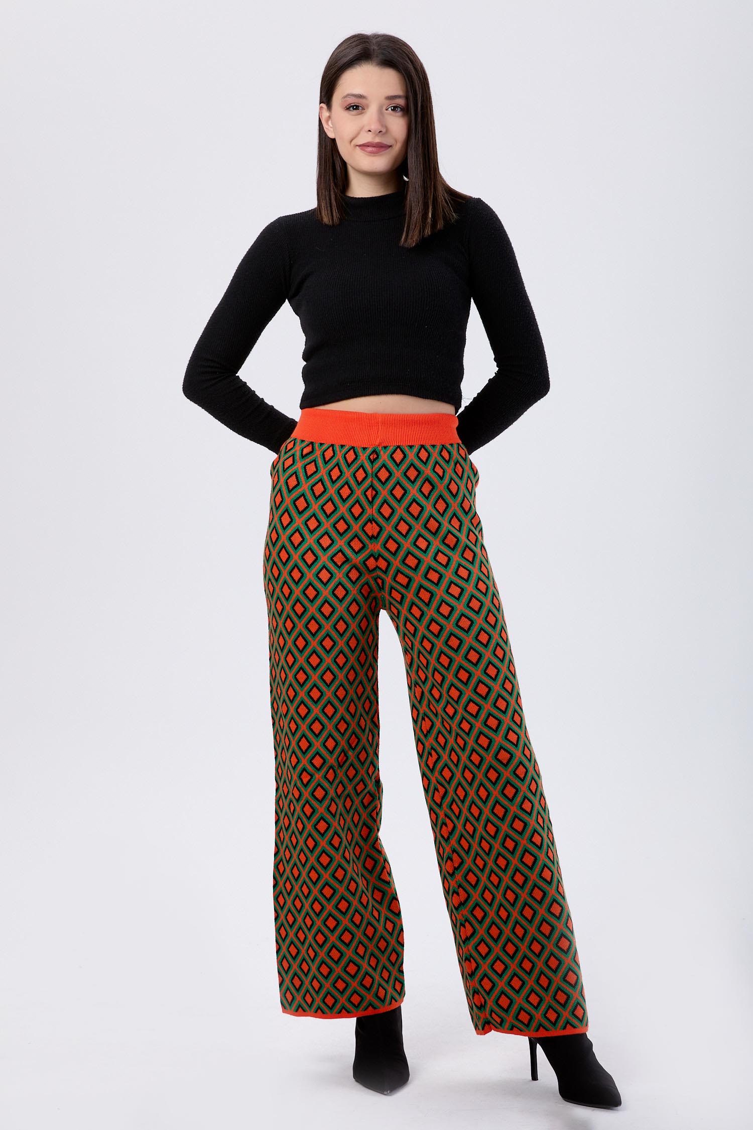 24091-ORANJ Triko Pantolon - 1